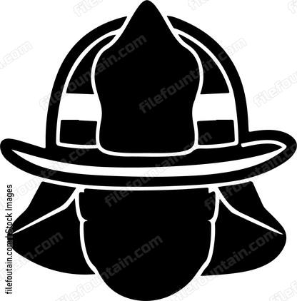 Firefighter wearing protective headgear