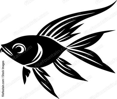 Fish with detailed fins