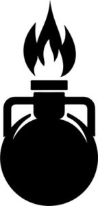 Flamed round bottom flask