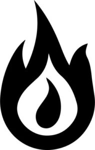 Flames coming from droplet