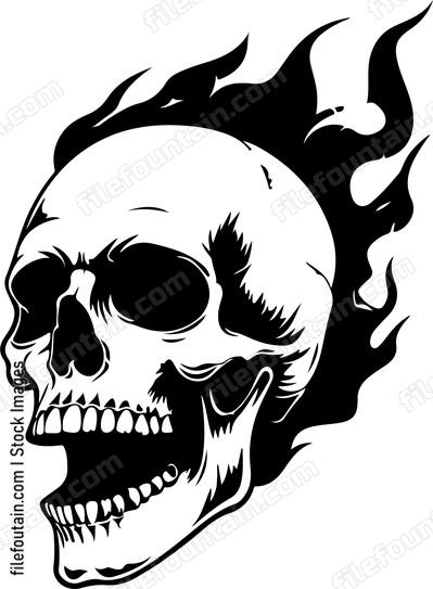 Flames coming out of skull