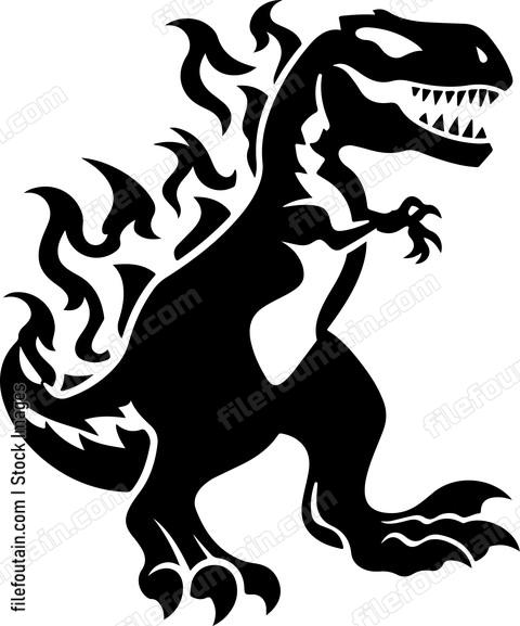 Flaming T rex