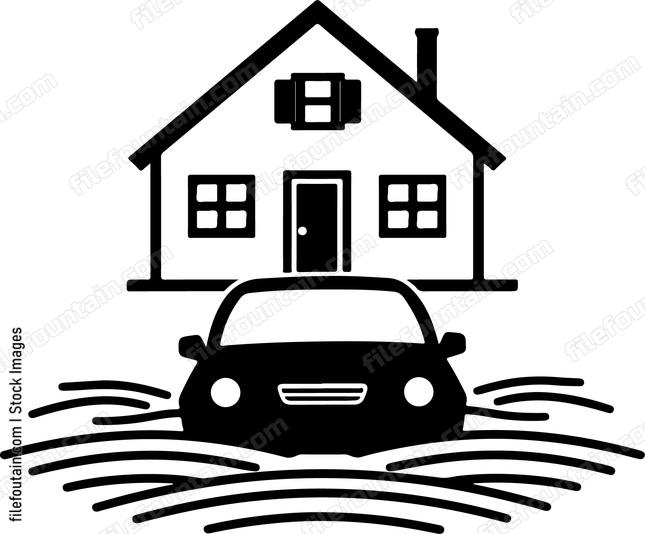 Flooded Home And Cars
