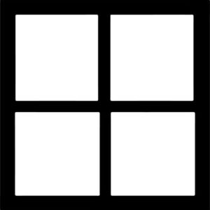 Four pane window frame