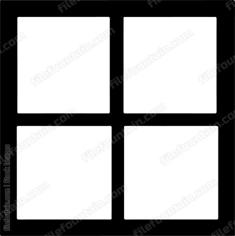 Four pane window frame