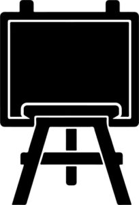 frame on legs for displaying art
