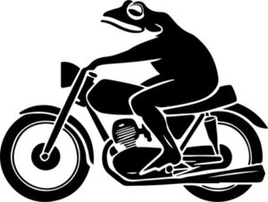 Frog Riding Motorcycle