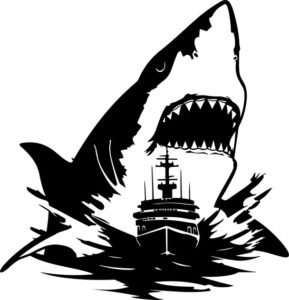 Giant Shark Attacking Ship