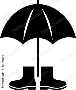 Gumboots And Umbrella