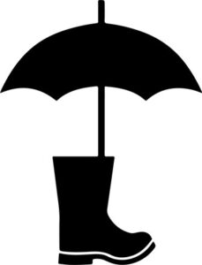 Gumboots And Umbrella