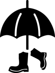 Gumboots And Umbrella