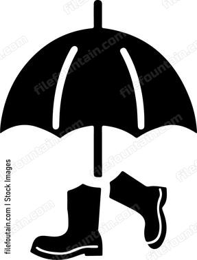Gumboots And Umbrella