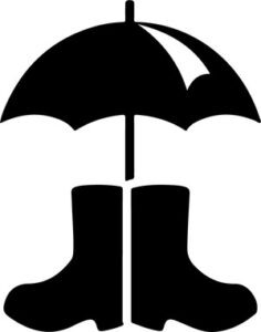 Gumboots And Umbrella