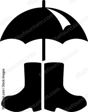 Gumboots And Umbrella
