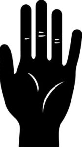 Hand with fingers raised