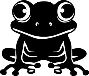 Happy cartoon frog