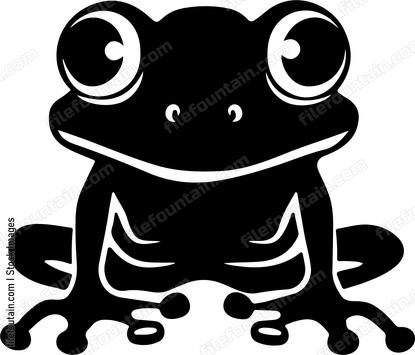 Happy cartoon frog