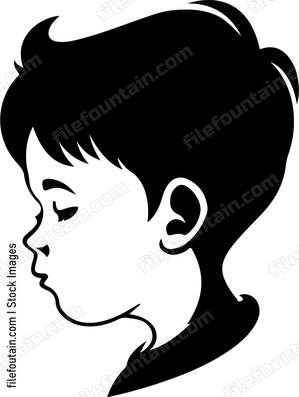 Head of boy in profile