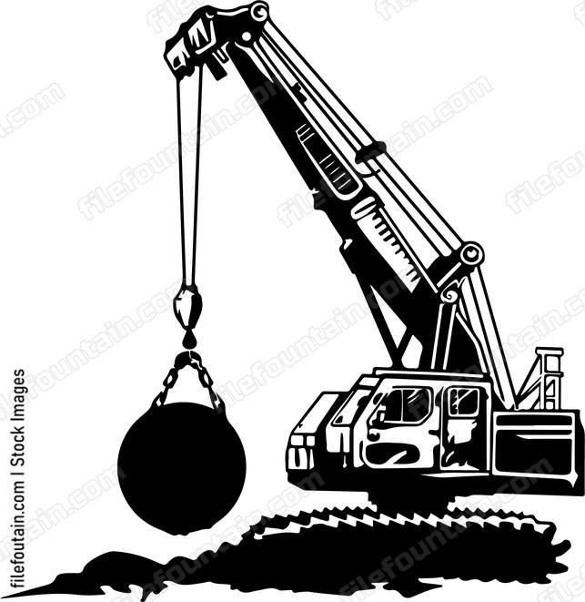 Heavy Equipment Crane Wrecking Ball