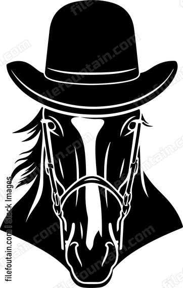 Horse wearing a cowboy hat