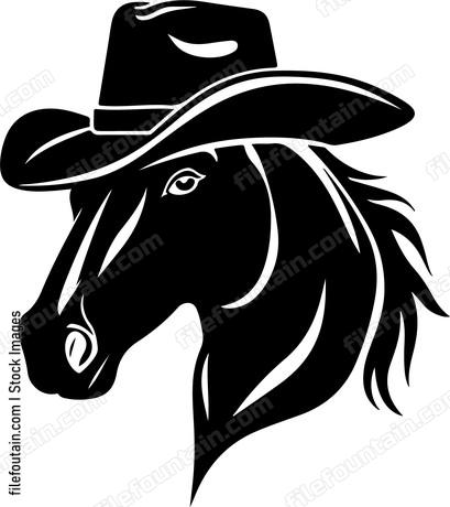 Horse wearing cowboy hat