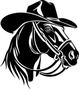 Horse wearing cowboy hat