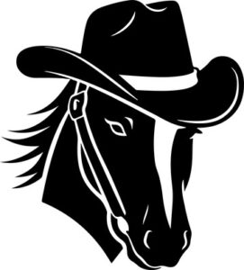 Horse wearing cowboy hat