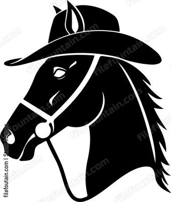 Horse wearing cowboy hat