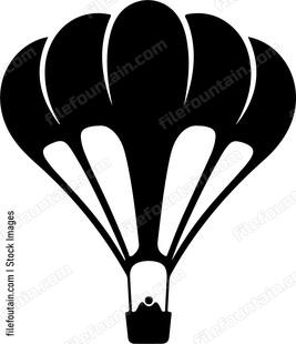 Hot air balloon with person in basket