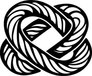 Interlocking round striped shapes