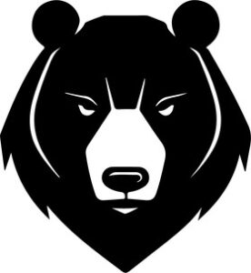 Large black bear head