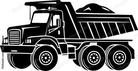 Large dump truck silhouette