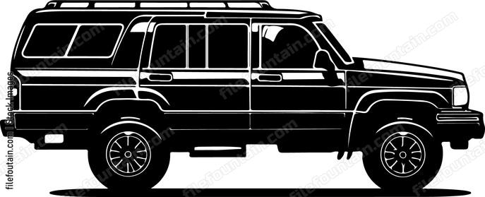 Large four door off road vehicle