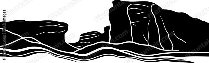 Large rock in front of water