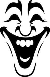 Laughing clown face