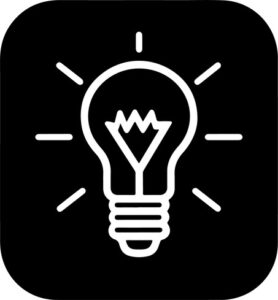 Light bulb in rounded square