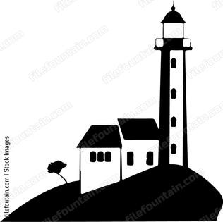 Light House Town And Sailing Boat