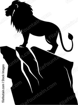 Lion On A Cliff