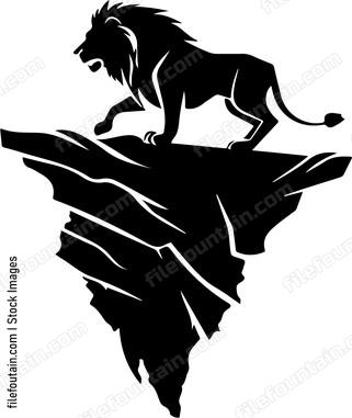 Lion On A Cliff