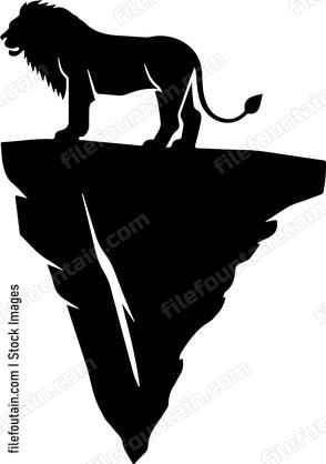 Lion On A Cliff