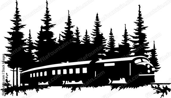 Long Train In Forest