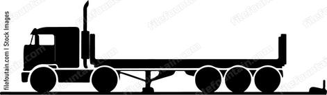 Lowboy Trailer Truck Hauling
