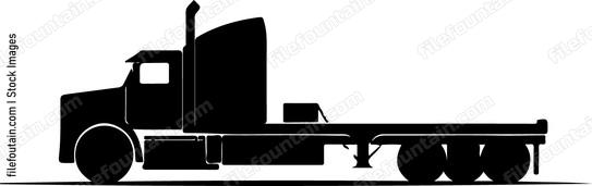 Lowboy Trailer Truck Hauling