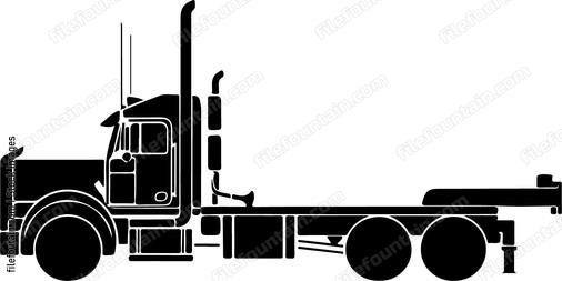 Lowboy Trailer Truck Hauling Haul Truck