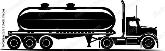 Lowboy Trailer Truck Hauling Tank