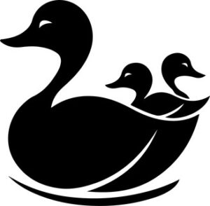 Mama Duck And Babies