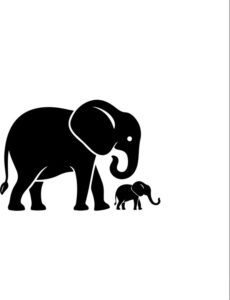 Mama Elepahant With Baby