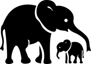 Mama Elephant And Baby