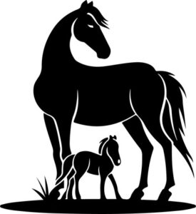 Mama Horse And Baby Horse