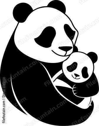 Mama Panda And Baby Panda